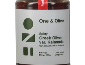Πικάντικες ελιές Καλαμών «One & Olive» “Olive Ergo Anagnostopoulos” 360g>